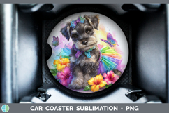 GorgeousDogs 04 Rainbow Summer Car Coaster design.