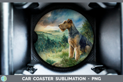 GorgeousDogs 04 Sunset Car Coaster design.