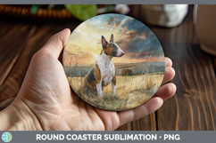 GorgeousDogs 04 Sunset Round Coaster design.