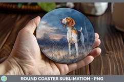 GorgeousDogs 04 Sunset Round Coaster design.