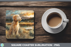 GorgeousDogs 04 Sunset Square Coaster design.
