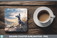 GorgeousDogs 04 Sunset Square Coaster design.