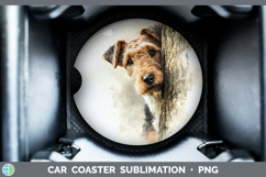 GorgeousDogs 04 Tree Peek Car Coaster design.