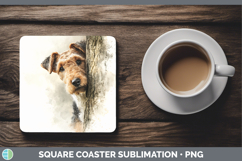 GorgeousDogs 04 Tree Peek Square Coaster design.