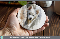 GorgeousDogs 04 Tree Peek Round Coaster design.