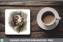 GorgeousDogs 04 Tree Peek Square Coaster design.