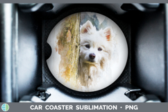 GorgeousDogs 04 Tree Peek Car Coaster design.