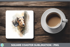 GorgeousDogs 04 Tree Peek Square Coaster design.