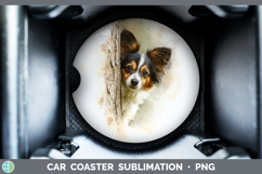 GorgeousDogs 04 Tree Peek Car Coaster design.