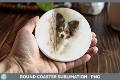 GorgeousDogs 04 Tree Peek Round Coaster design.