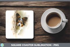 GorgeousDogs 04 Tree Peek Square Coaster design.