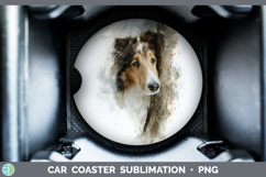 GorgeousDogs 04 Tree Peek Car Coaster design.