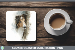 GorgeousDogs 04 Tree Peek Square Coaster design.