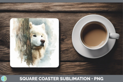 GorgeousDogs 04 Tree Peek Square Coaster design.