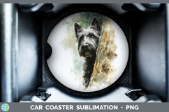 GorgeousDogs 04 Tree Peek Car Coaster design.