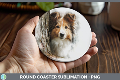 GorgeousDogs 04 Tree Peek Round Coaster design.
