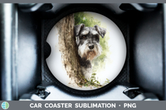 GorgeousDogs 04 Tree Peek Car Coaster design.