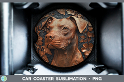 GorgeousDogs 05 Copper Relief Car Coaster design.