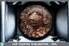 GorgeousDogs 05 Copper Relief Car Coaster design.