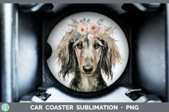 GorgeousDogs 05 Floral Crown Car Coaster design.
