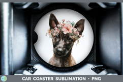 GorgeousDogs 05 Floral Crown Car Coaster design.