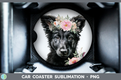 GorgeousDogs 05 Floral Crown Car Coaster design.