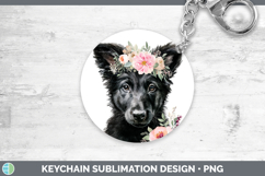 GorgeousDogs 05 Floral Crown Keychain design.