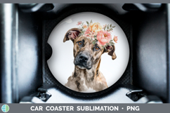 GorgeousDogs 05 Floral Crown Car Coaster design.