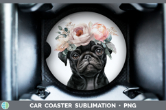 GorgeousDogs 05 Floral Crown Car Coaster design.