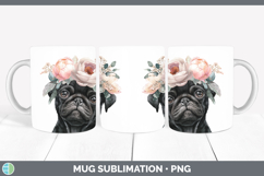 GorgeousDogs 05 Floral Crown Mug Wrap design.
