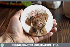 GorgeousDogs 05 Floral Crown Round Coaster design.