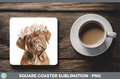 GorgeousDogs 05 Floral Crown Square Coaster design.
