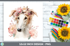 GorgeousDogs 05 Floral Crown Paper Backgrounds design.