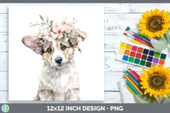 GorgeousDogs 05 Floral Crown Paper Backgrounds design.