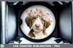 GorgeousDogs 05 Floral Crown Car Coaster design.