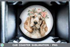 GorgeousDogs 05 Floral Crown Car Coaster design.