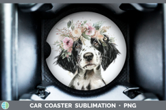 GorgeousDogs 05 Floral Crown Car Coaster design.