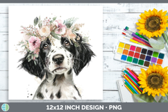 GorgeousDogs 05 Floral Crown Paper Backgrounds design.