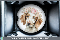 GorgeousDogs 05 Floral Crown Car Coaster design.