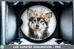 GorgeousDogs 05 Floral Crown Car Coaster design.