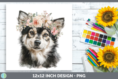 GorgeousDogs 05 Floral Crown Paper Backgrounds design.