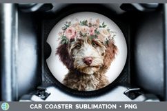 GorgeousDogs 05 Floral Crown Car Coaster design.