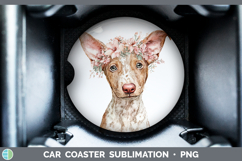 GorgeousDogs 05 Floral Crown Car Coaster design.