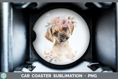 GorgeousDogs 05 Floral Crown Car Coaster design.