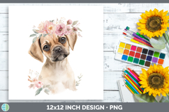 GorgeousDogs 05 Floral Crown Paper Backgrounds design.