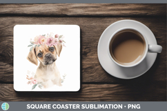 GorgeousDogs 05 Floral Crown Square Coaster design.
