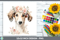 GorgeousDogs 05 Floral Crown Paper Backgrounds design.