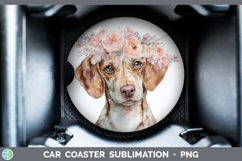 GorgeousDogs 05 Floral Crown Car Coaster design.