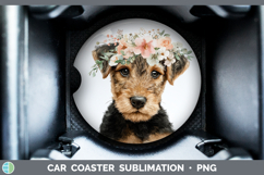 GorgeousDogs 05 Floral Crown Car Coaster design.