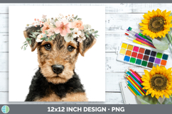 GorgeousDogs 05 Floral Crown Paper Backgrounds design.